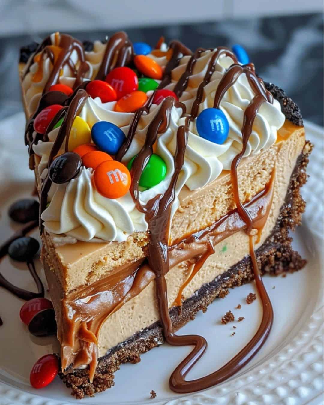 Giant Reese’s Peanut Butter Pie with M&M’s