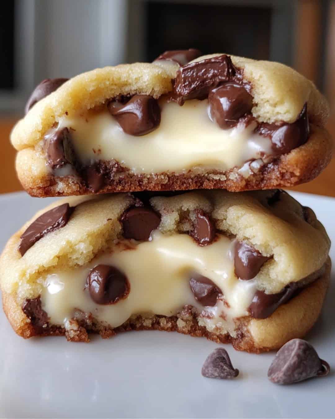 Creamy Cheesecake Stuffed Chocolate Chip Cookies Recipe
