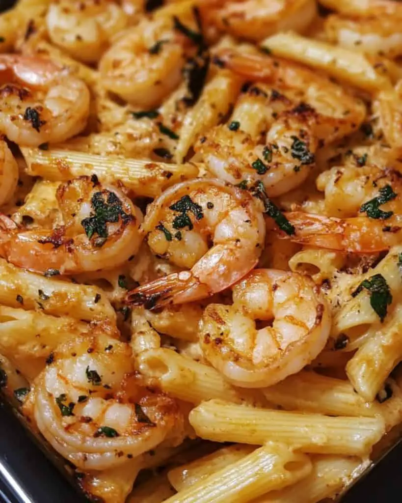 Garlic Shrimp Pasta Bake