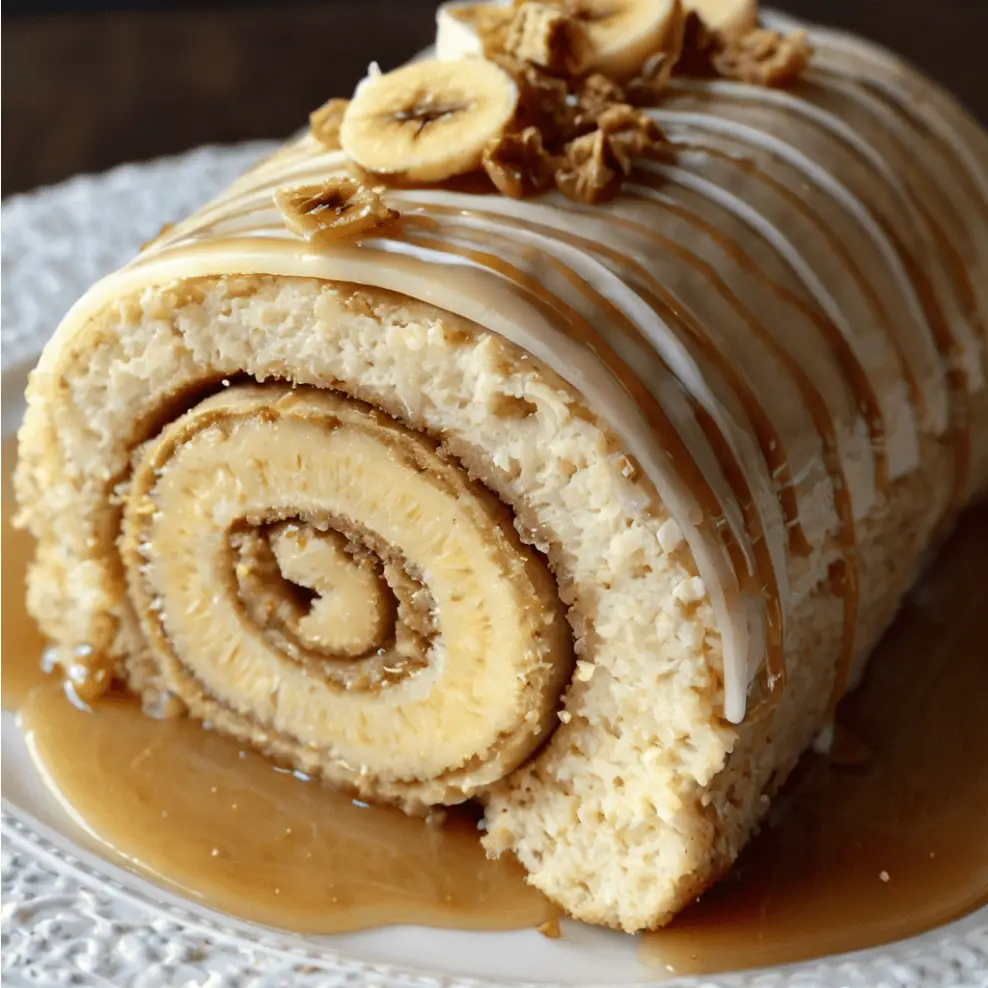 Banana Caramel Roll Cake