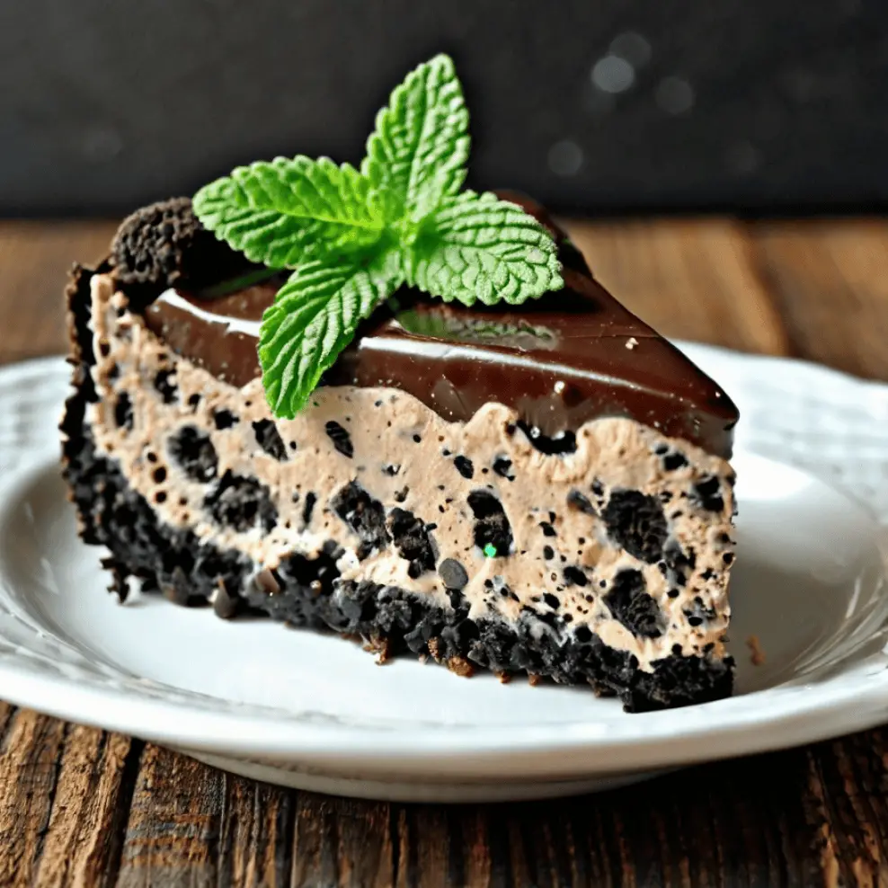 Decadent Mint Chocolate Oreo Cheesecake