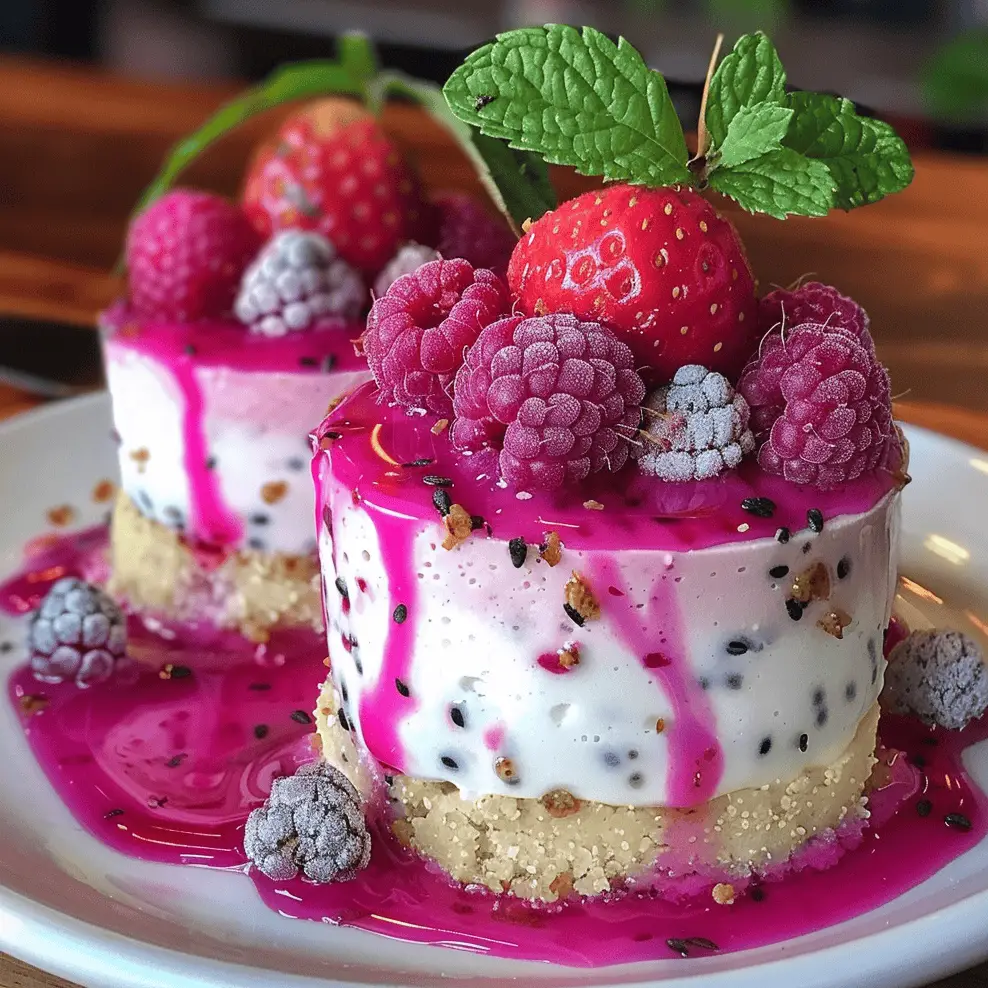 Dragon Fruit Mini Cheesecakes