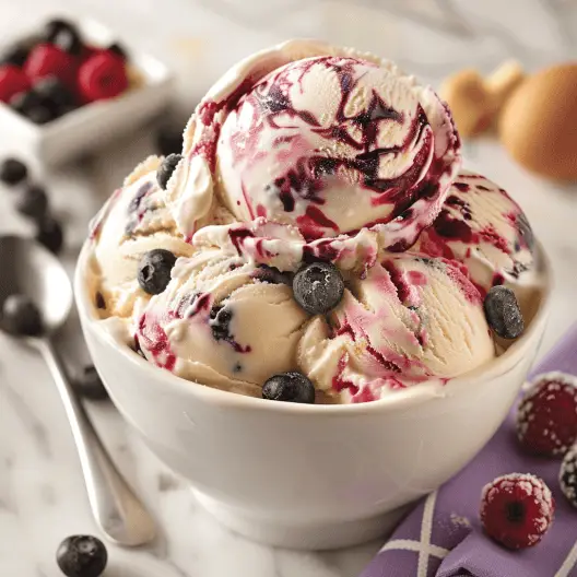 Mixed Berry Swirl Ice Cream