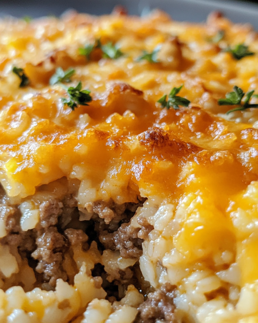 Cheesy Hamburger Rice Casserole