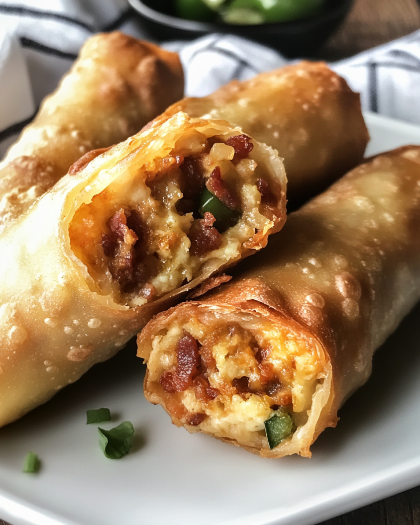 Spicy Bacon Jalapeño Popper Eggrolls