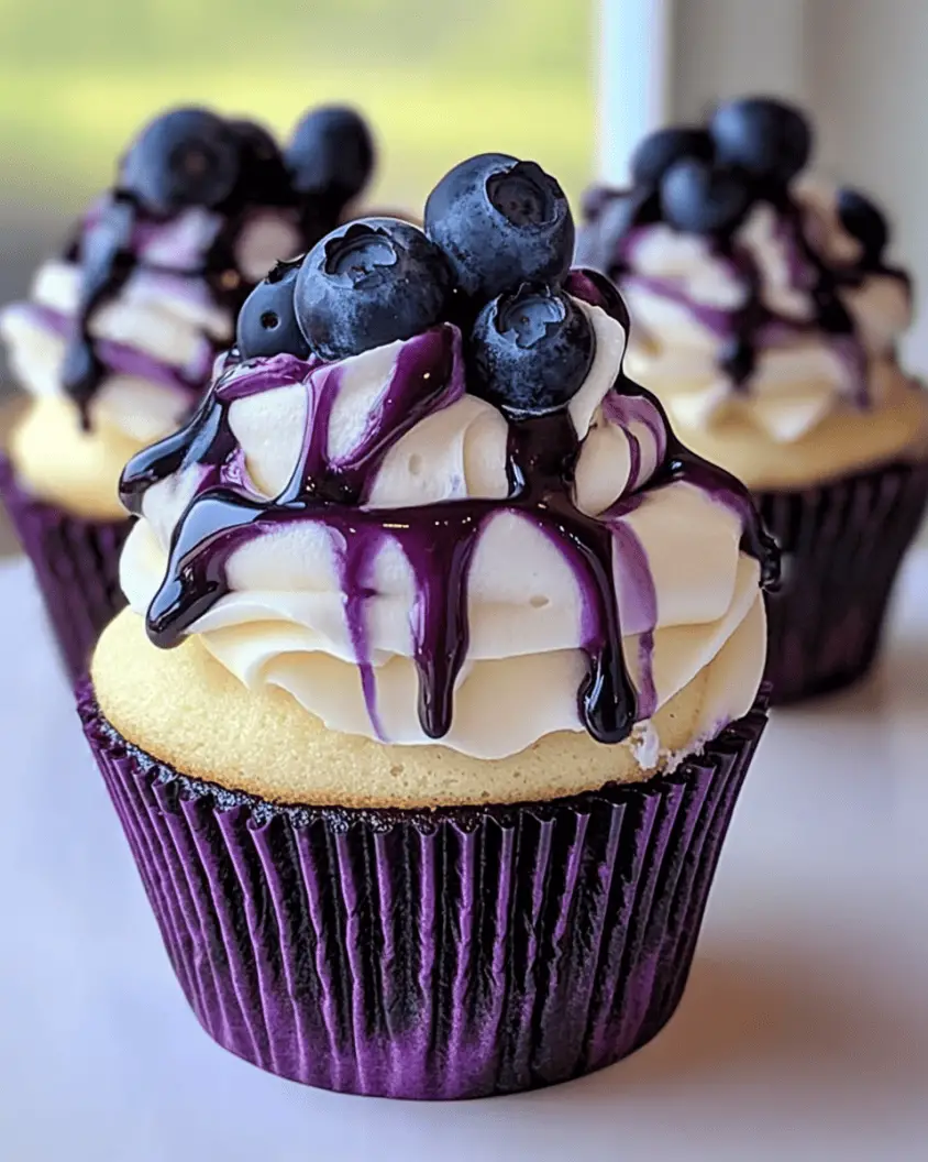White Chocolate Blueberry Cheesecake Cupcakes