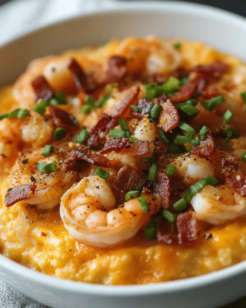 Bacon Shrimp and Cheddar Grits