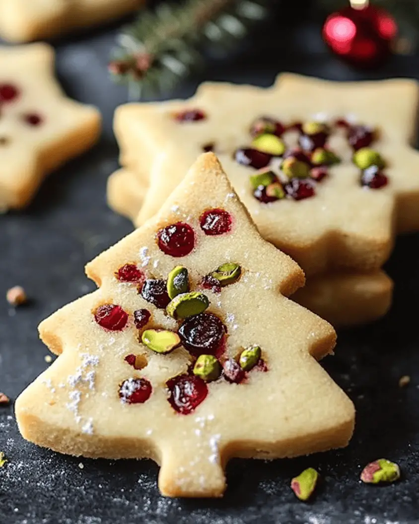 Cranberry Pistachio Christmas Shortbread Cookies