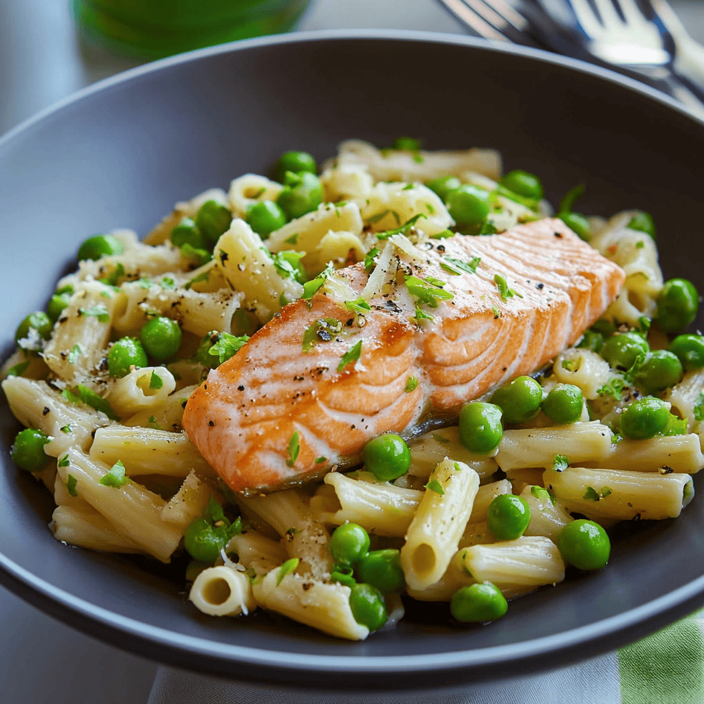 ** Easy Salmon and Peas With Pasta Recipe