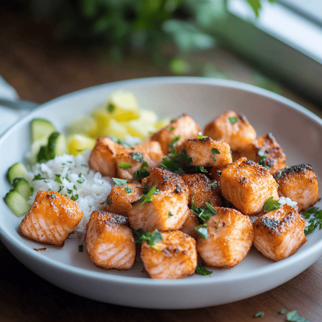 Easy Air Fryer Salmon Bites Recipe