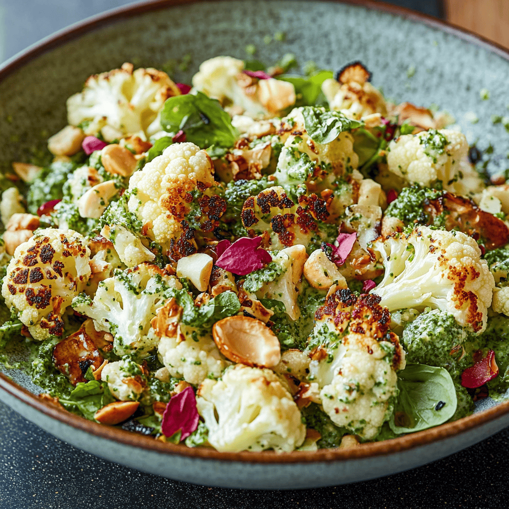 Roasted Cauliflower & Green Tahini Salad Recipe