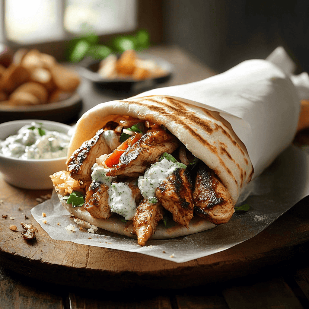Delicious Greek Chicken Gyros with Tzatziki Recipe