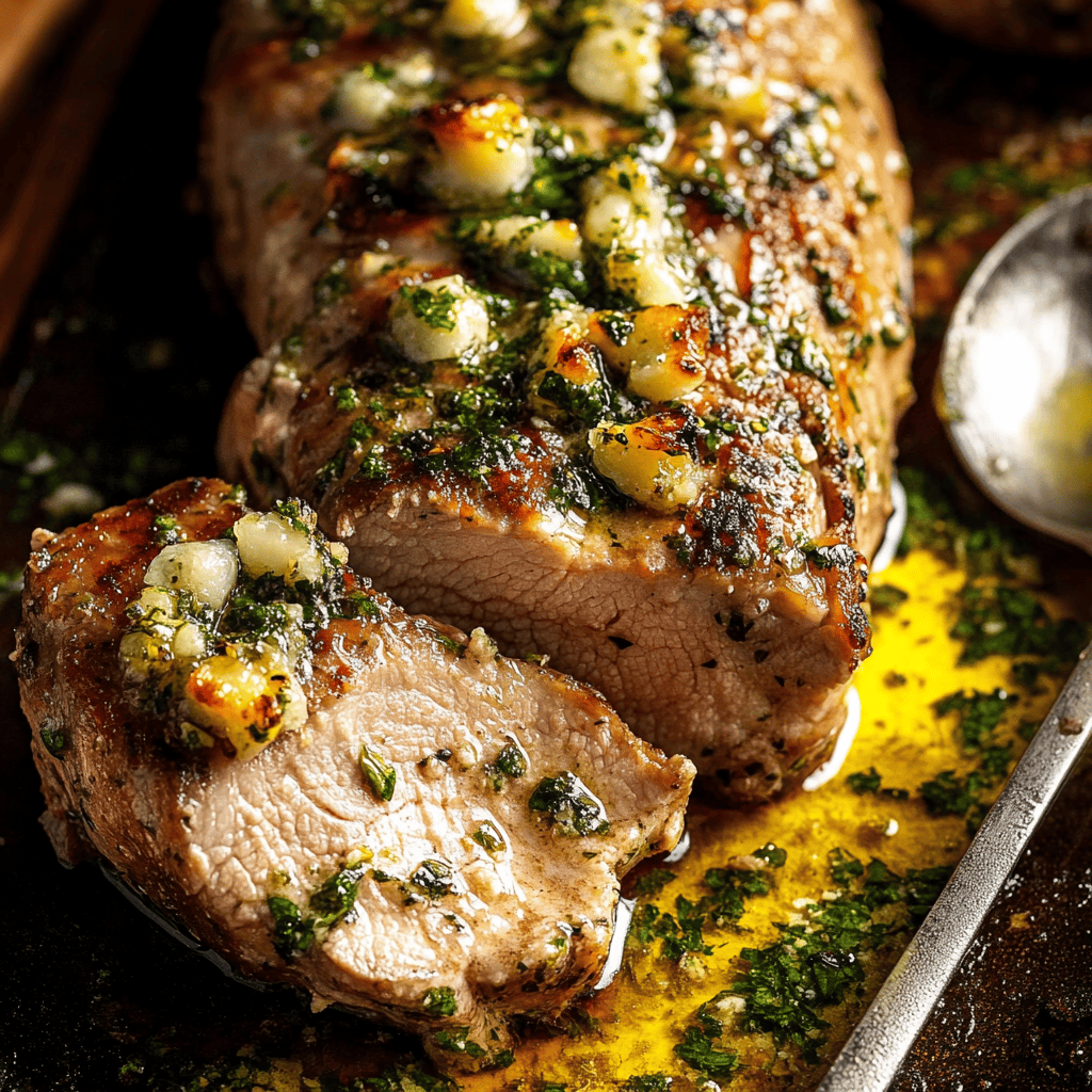 Keto Pork Tenderloin with Garlic Herb Butter