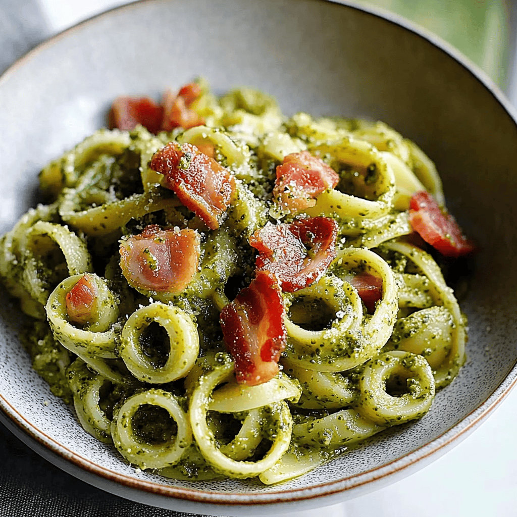 Delicious Broccoli Pesto & Pancetta Pasta Recipe