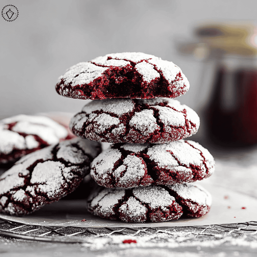 Delicious Red Velvet Crinkle Cookies Recipe