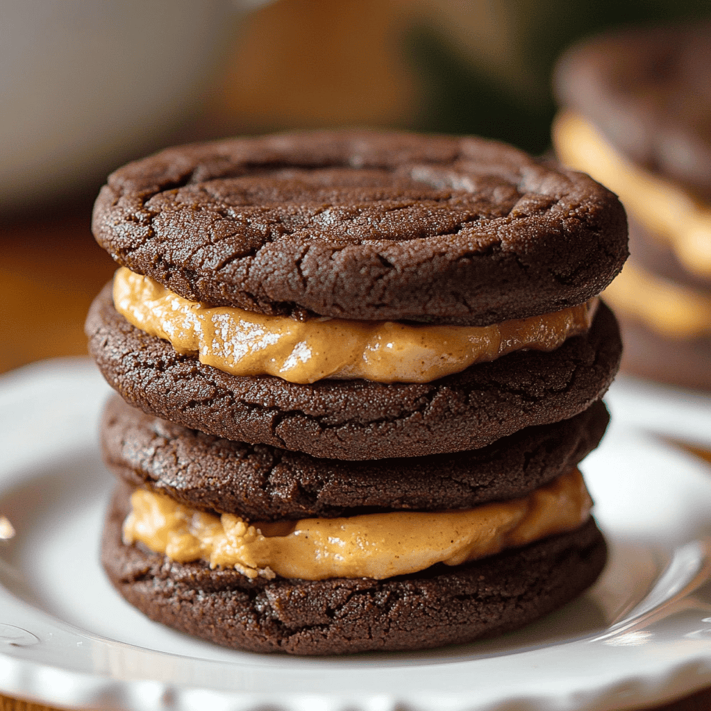 Gluten-Free Flourless Chocolate Peanut Butter Cookie Sandwiches