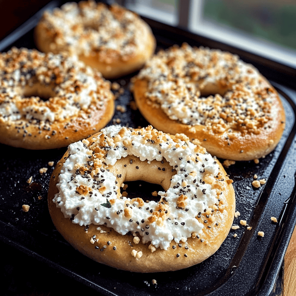 Protein Bagels with Cottage Cheese