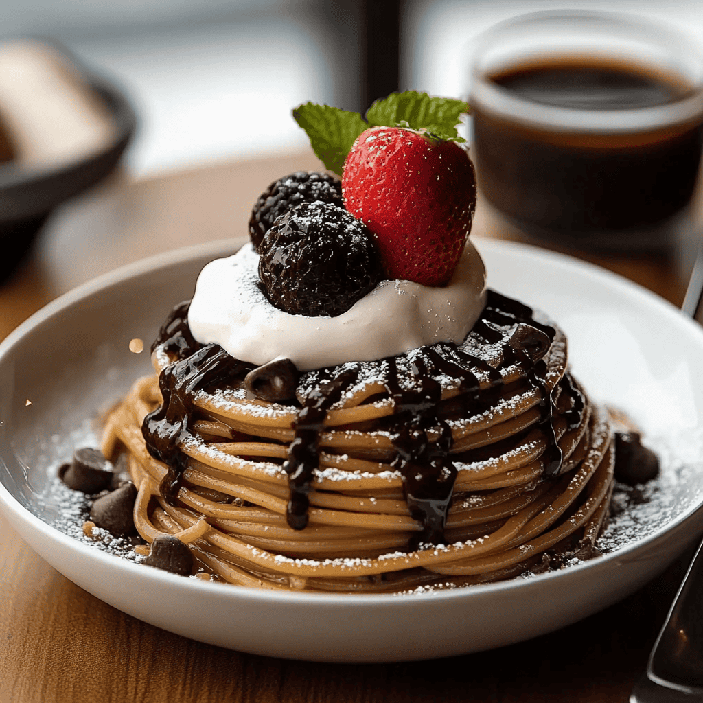 Chocolate Pancake Spaghetti