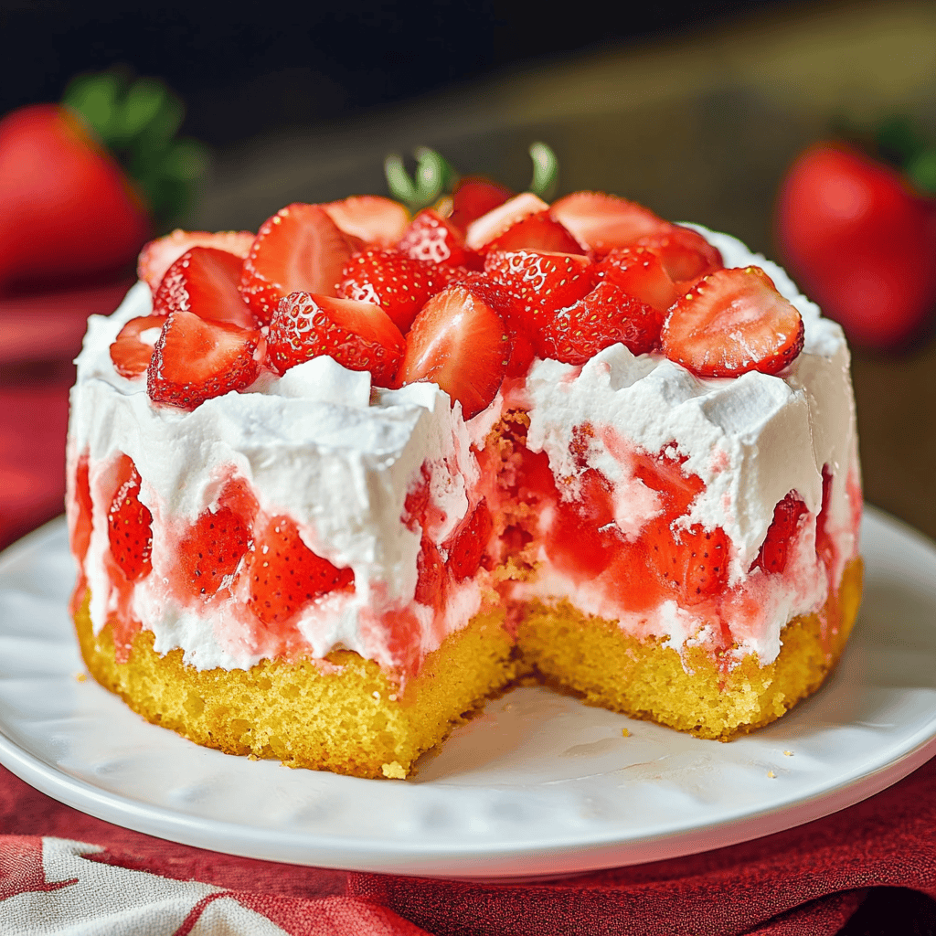 Strawberry Shortcake Poke Cake