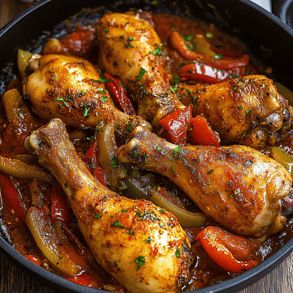 Chicken Drumsticks Recipe with Peppers and Paprika (Cosce di Pollo con Peperoni e Paprika)