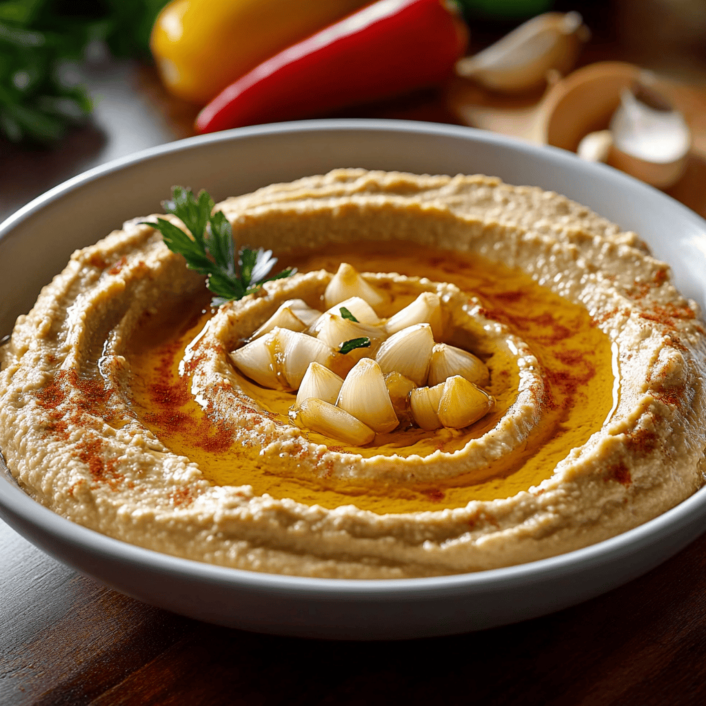 Easy Garlic Hummus Recipe