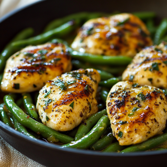 Lemon Garlic Butter Chicken Skillet with Green Beans