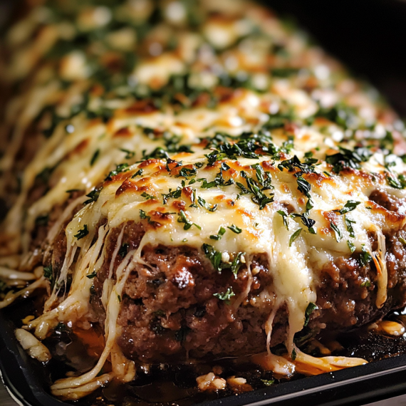 Stuffed Meatloaf Loaded with mozzarella cheese and seasoned to perfection
