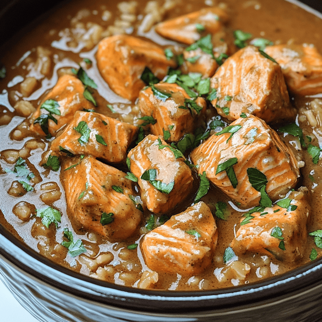 Caribbean Brown Stew Salmon