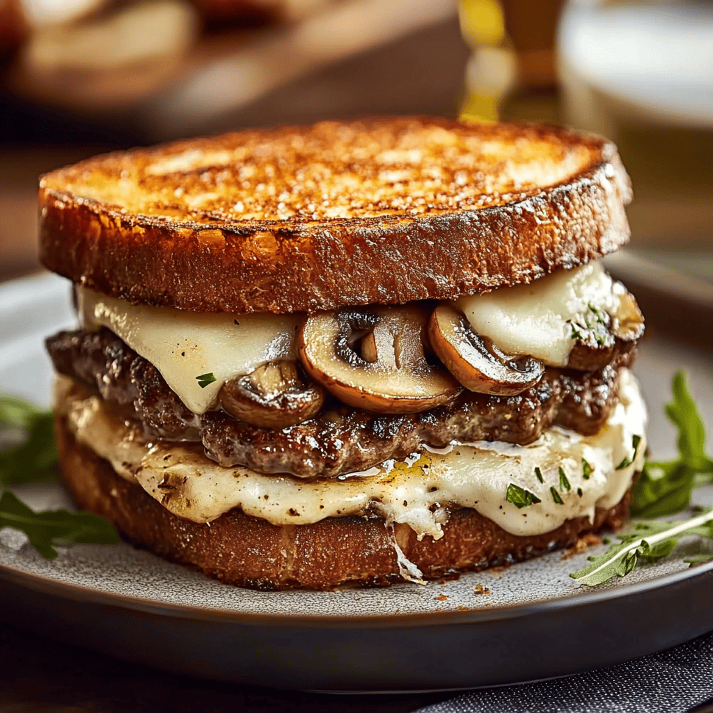 Mushroom Swiss Patty Melt