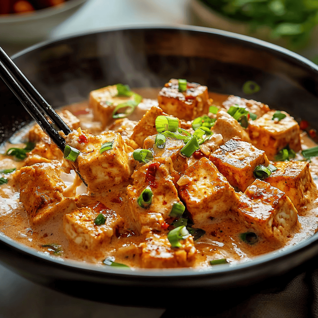Spicy Tofu with Creamy Coconut Sauce Recipe