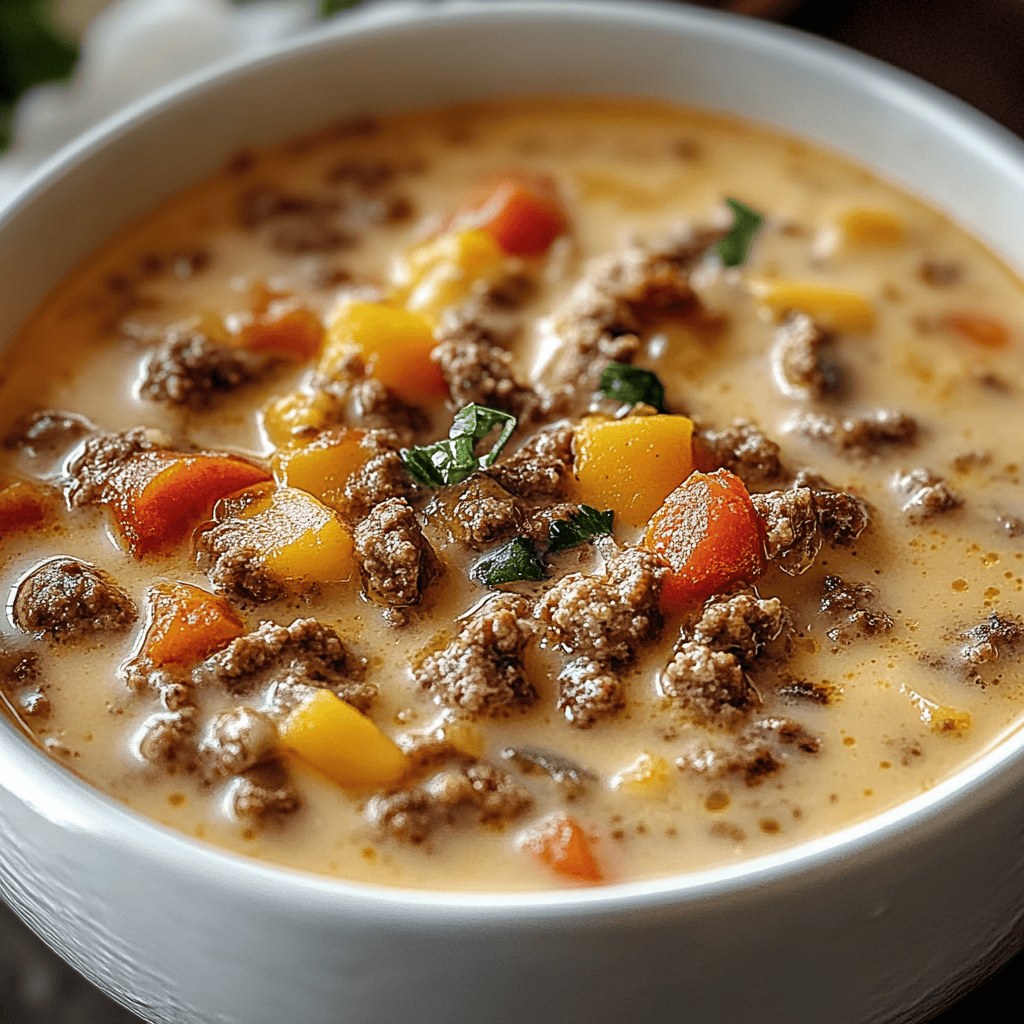 Easy Cheeseburger Soup Recipe