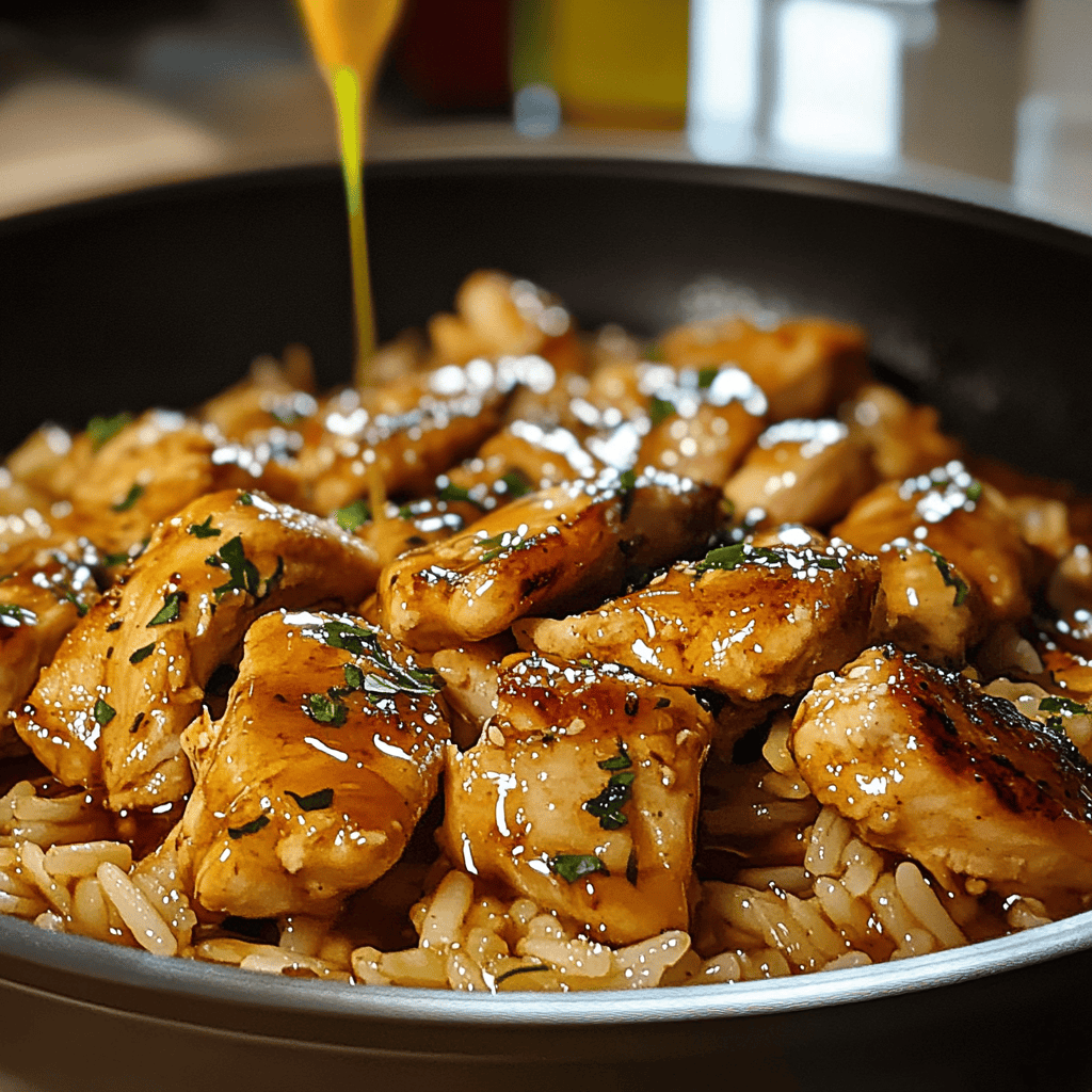 One-Pot Sassy Honey Garlic Chicken & Rice Pasta