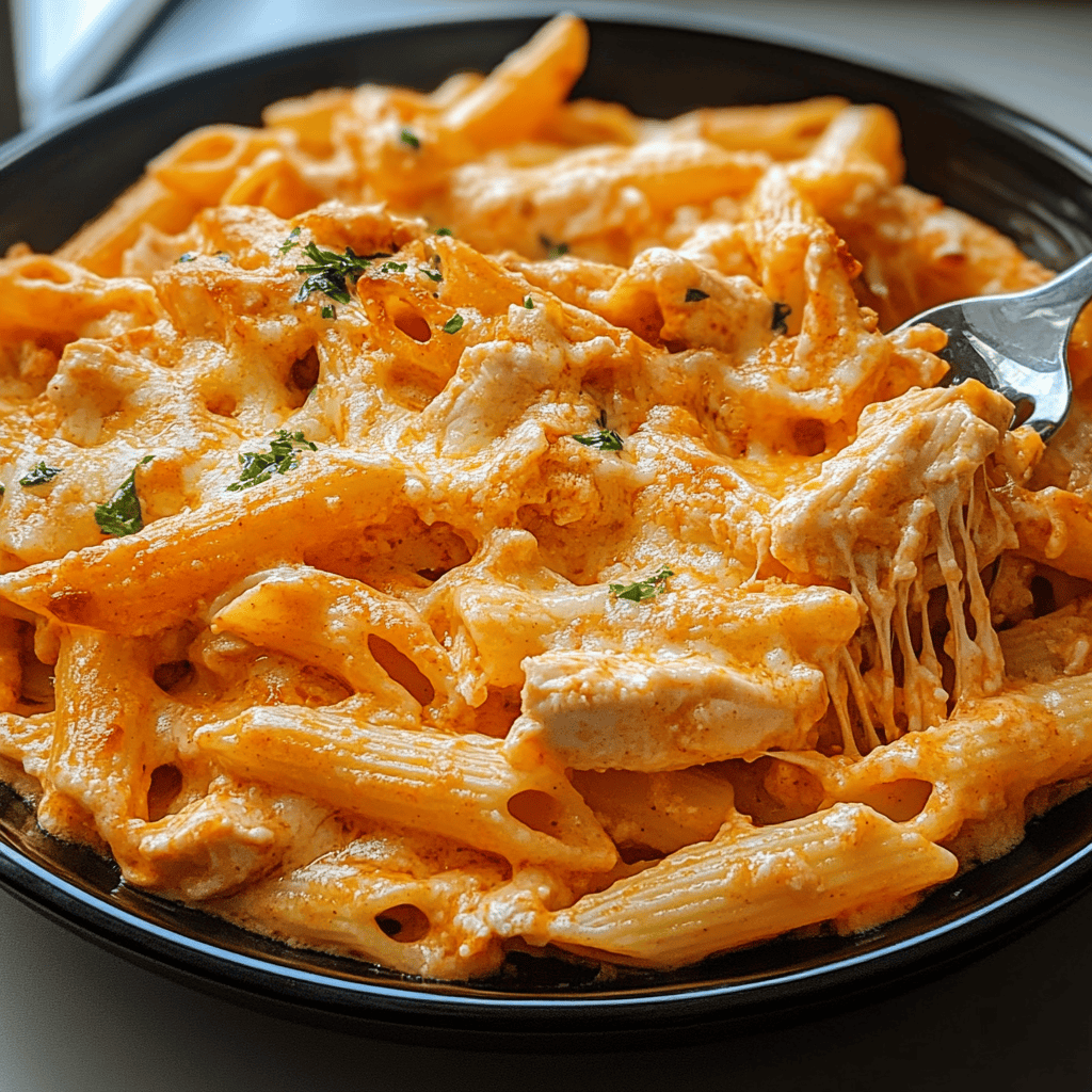 Quick 30-Minute Creamy Buffalo Chicken Pasta Bake