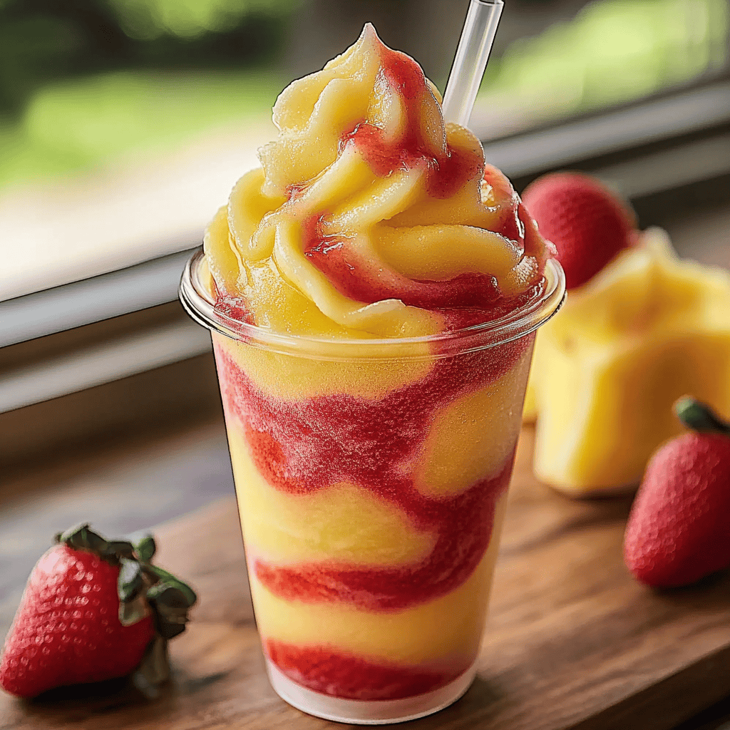 Easy Pineapple Strawberry Swirled Slushies