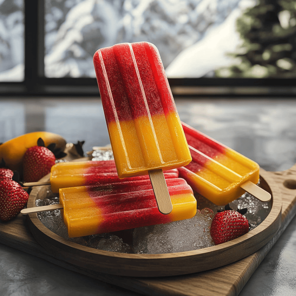 Strawberry Mango Popsicles