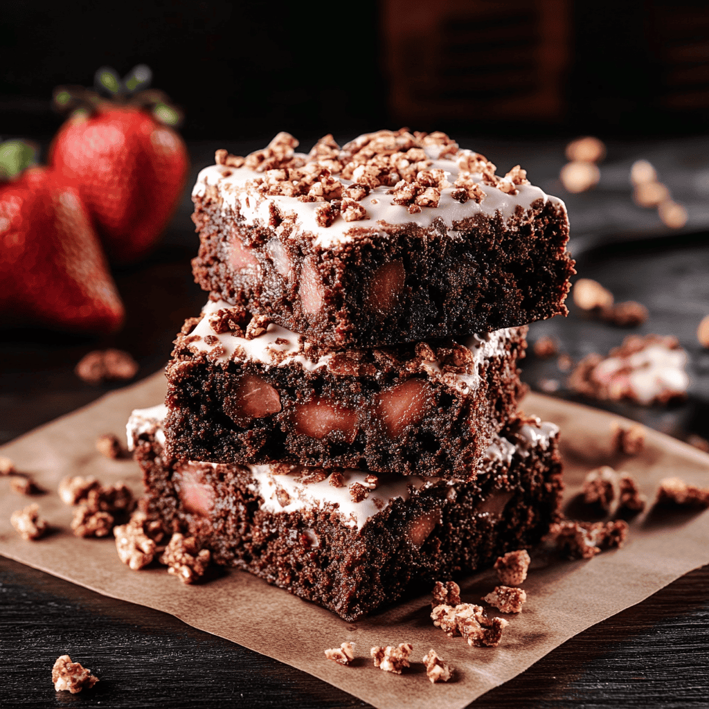 Strawberry Crunch Brownies