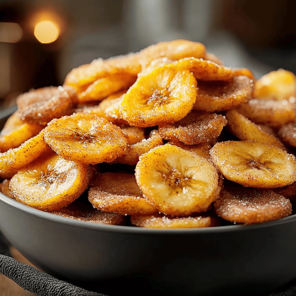 Healthy Cinnamon-Sugar Air Fryer Banana Chips Recipe