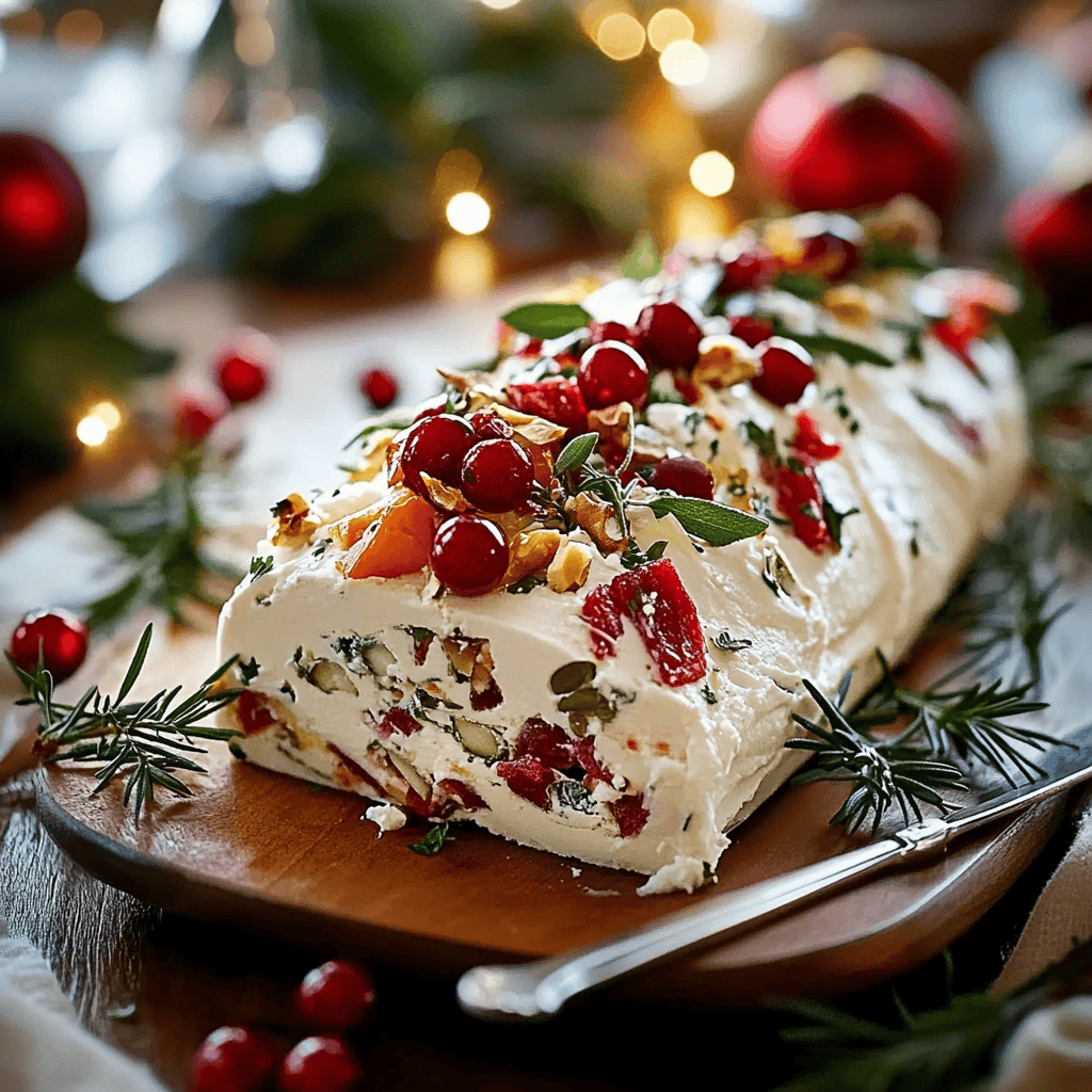 Celebrate with Festive Holiday Antipasto Cream Cheese Log