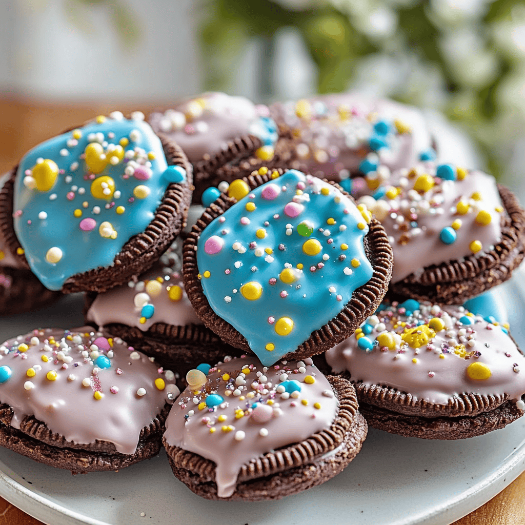 Chocolate Covered Easter Oreos