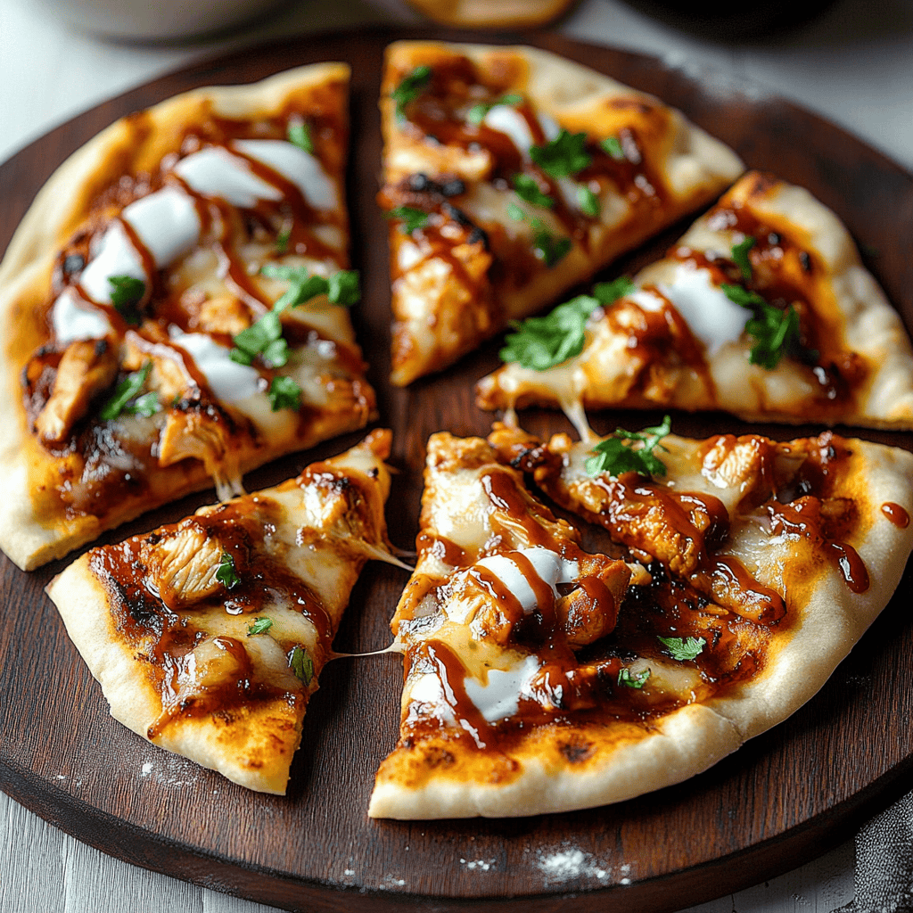 BBQ Chicken Naan Pizzas Recipe