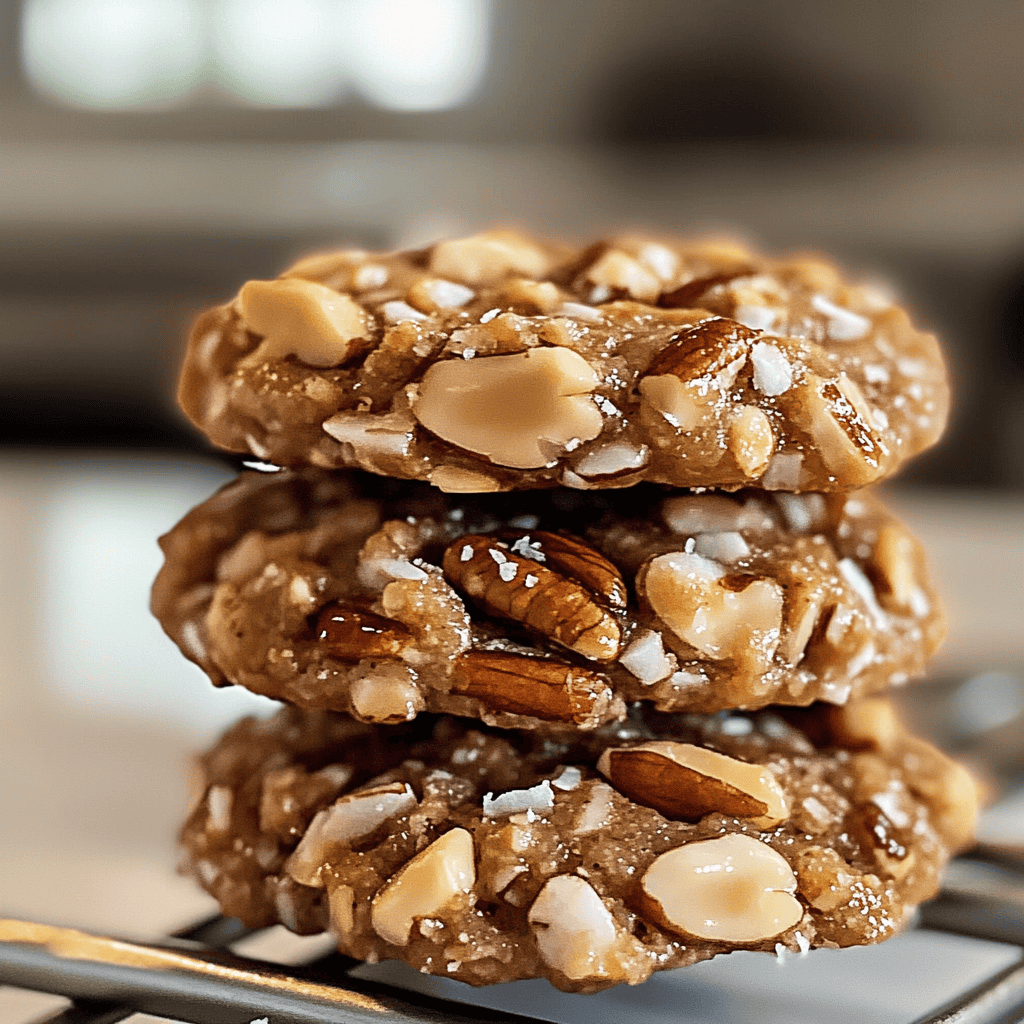 Easy No Bake Pecan Coconut Praline Cookies Recipe