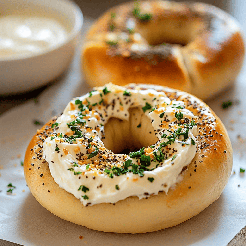 Delicious Cream Cheese Stuffed Garlic Bagel Recipe