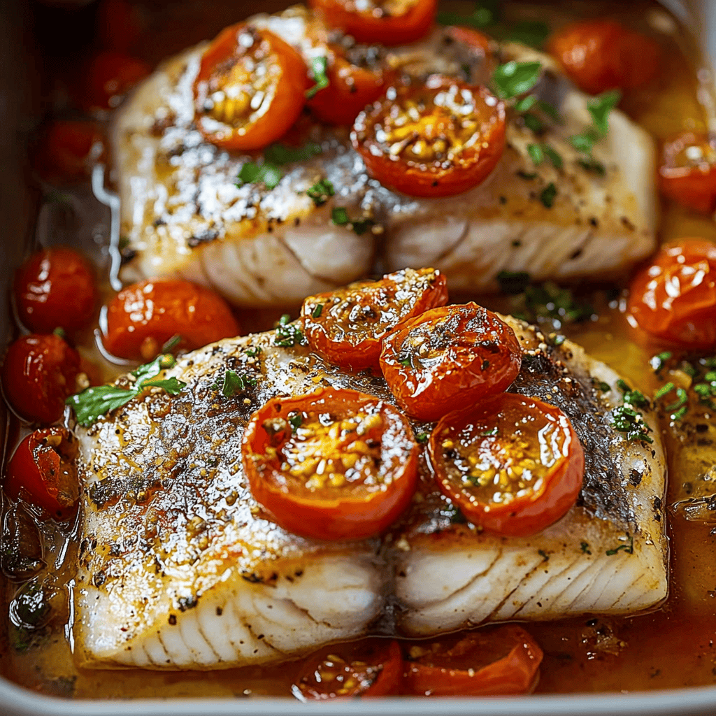 Mediterranean Baked Fish with Tomatoes