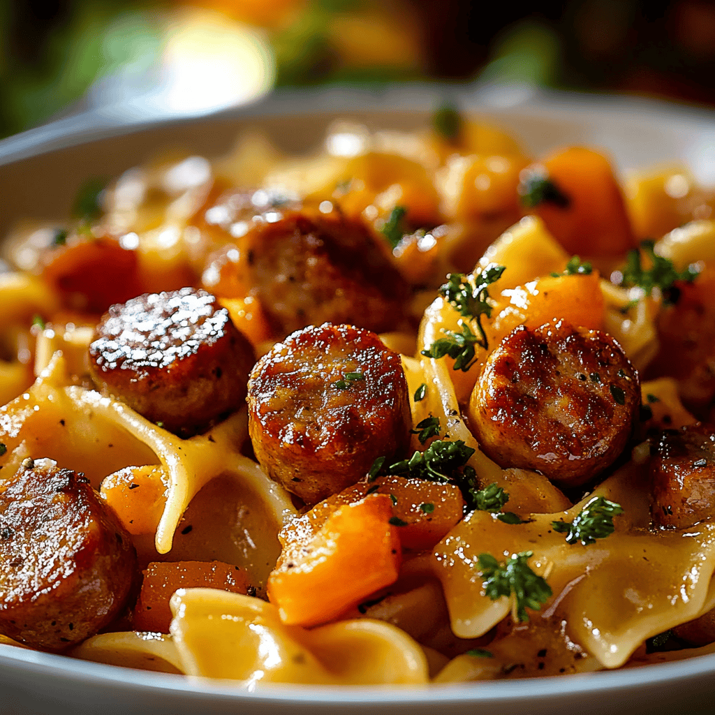 Easy Autumn Dinner with Sausage and Pasta Recipe