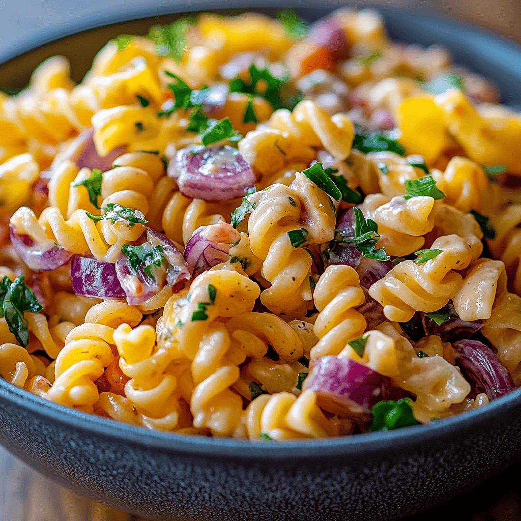 Colorful Mardi Gras Pasta Salad Recipe