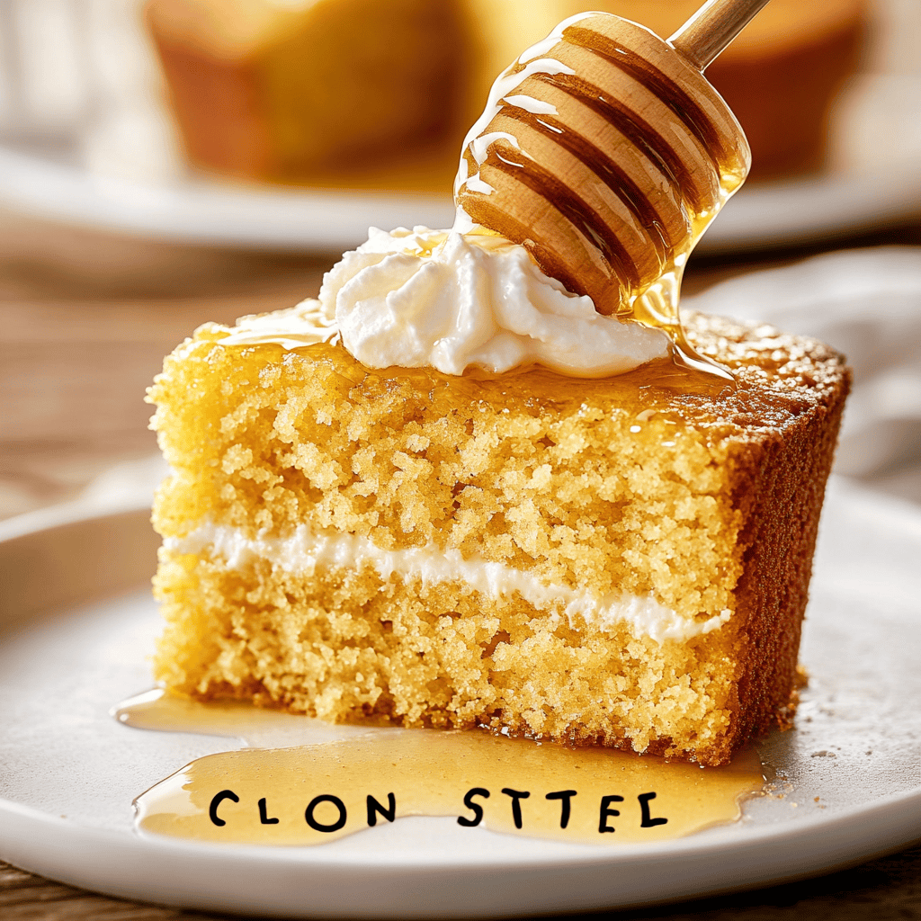 Delicious Cornbread Cake with Whipped Honey Recipe