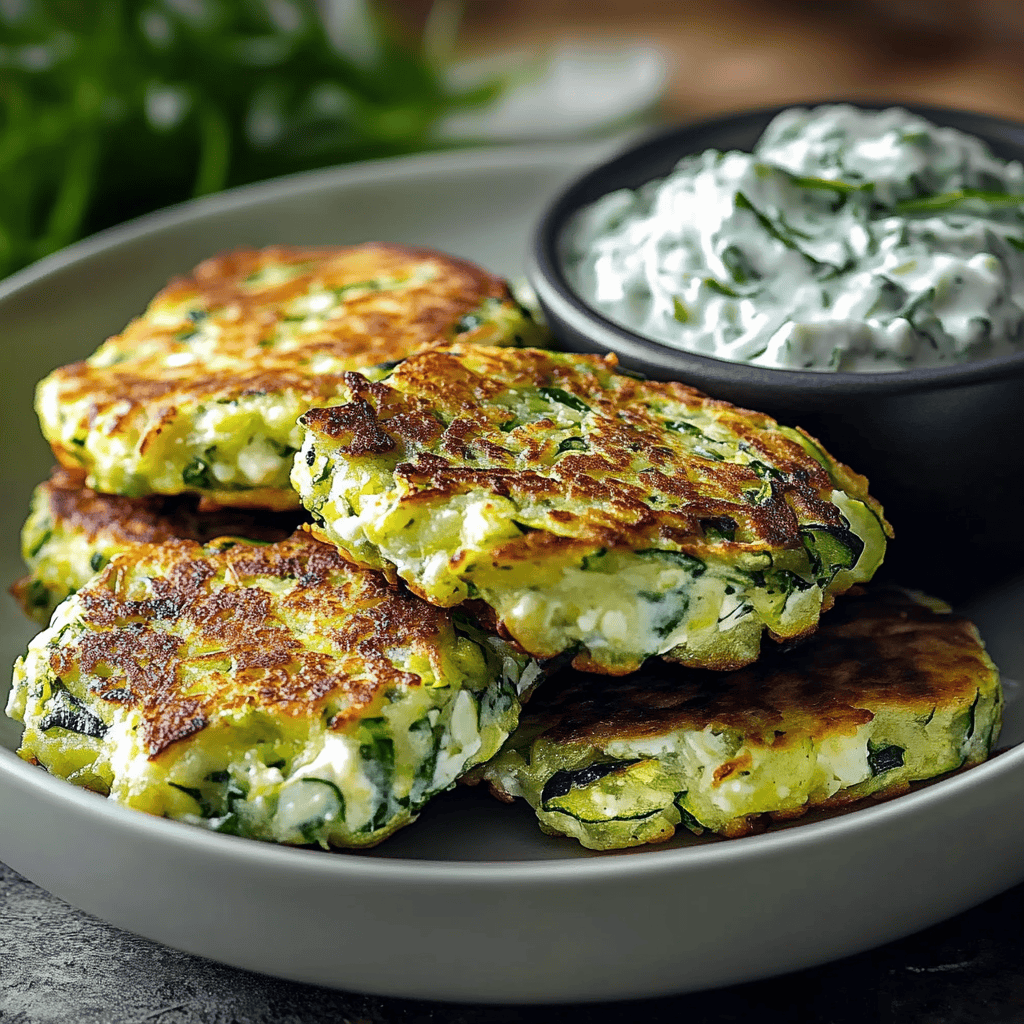 Delicious Zucchini, Feta, and Spinach Fritters Recipe