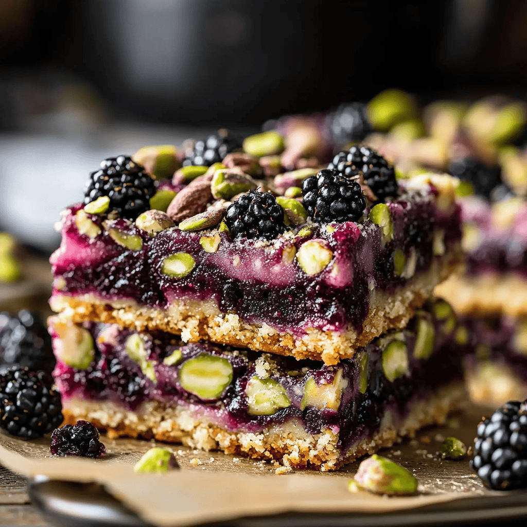 Blackberry Pistachio Dream Bars