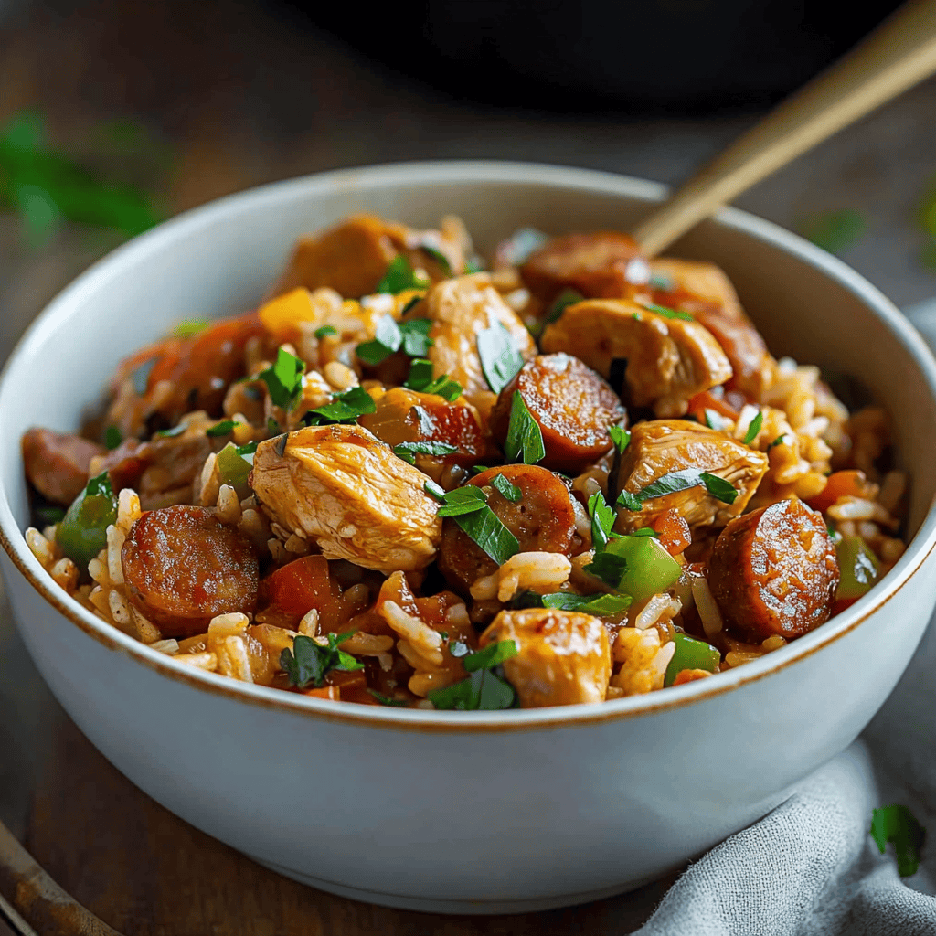 Easy Instant Pot Chicken and Sausage Jambalaya Recipe