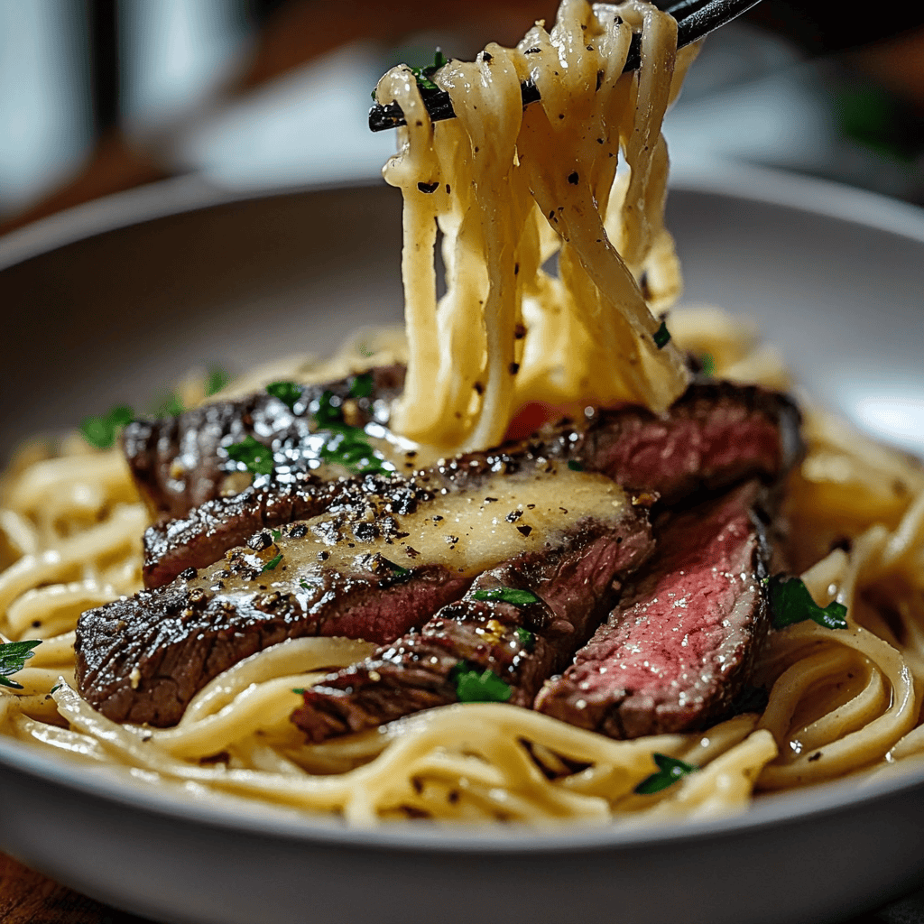 Garlic Butter Steak Lightning Noodles Recipe